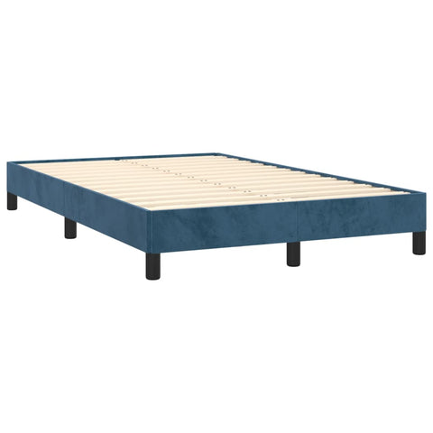 vidaXL Boxspringbett mit Matratze Dunkelblau 120x190 cm Samt