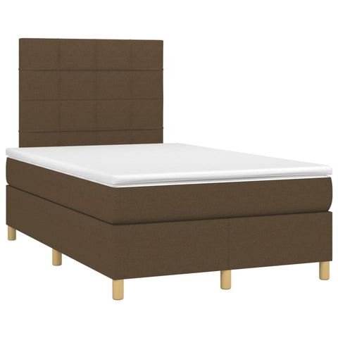 vidaXL Boxspringbett mit Matratze Dunkelbraun 120x190 cm Stoff