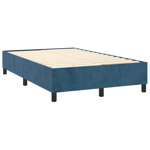 Boxspringbett mit Matratze Dunkelblau 120x190 cm Samt