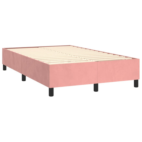 vidaXL Boxspringbett mit Matratze Rosa 120x190 cm Samt