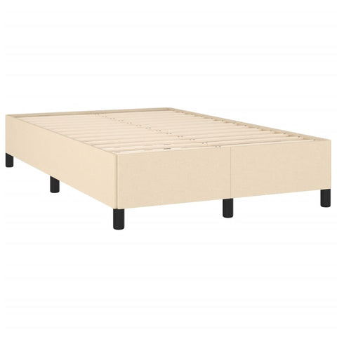 vidaXL Boxspringbett mit Matratze & LED Creme 120x190 cm Stoff