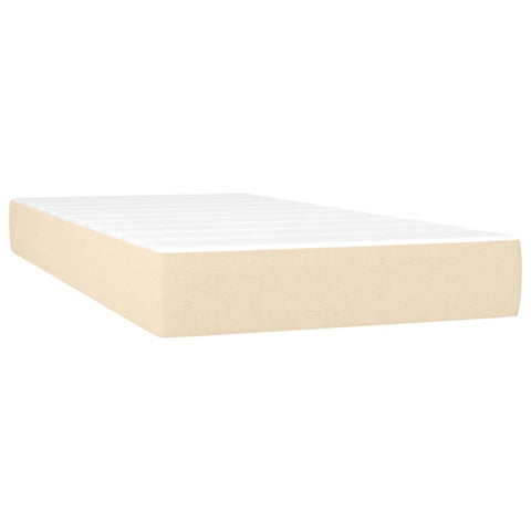 vidaXL Boxspringbett mit Matratze & LED Creme 120x190 cm Stoff