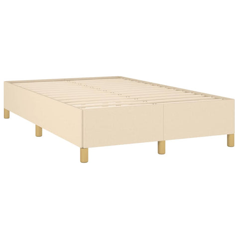 vidaXL Boxspringbett mit Matratze & LED Creme 120x190 cm Stoff