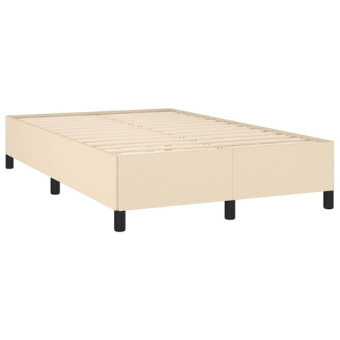 vidaXL Boxspringbett mit Matratze Creme 120x190 cm Stoff