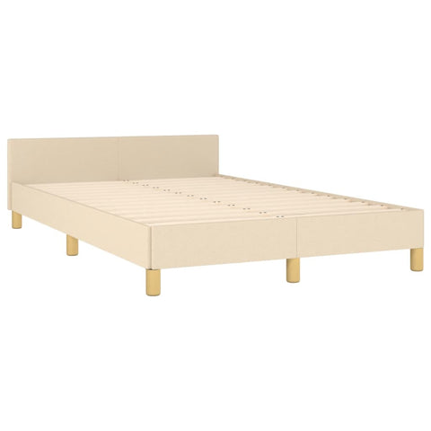 Bettgestell ohne Matratze Creme 120x190 cm Stoff