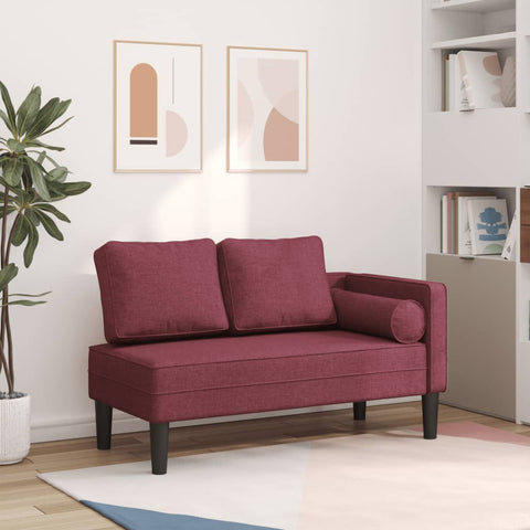 Chaiselongue mit Kissen Weinrot Stoff