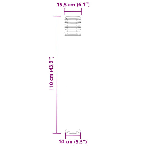 Wegeleuchten 3 Stk. Silbern 110 cm Edelstahl