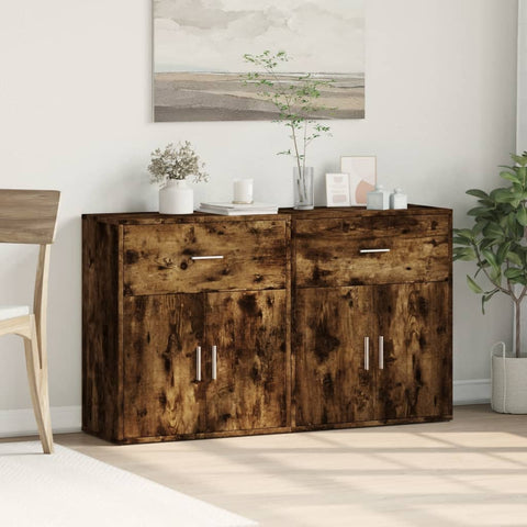 Sideboards 2 Stk. Räuchereiche 60x31x70 cm Holzwerkstoff