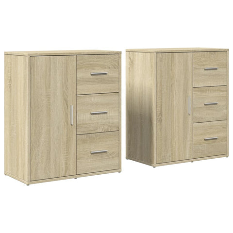 vidaXL Sideboards 2 Stk. Sonoma-Eiche 60x31x70 cm Holzwerkstoff