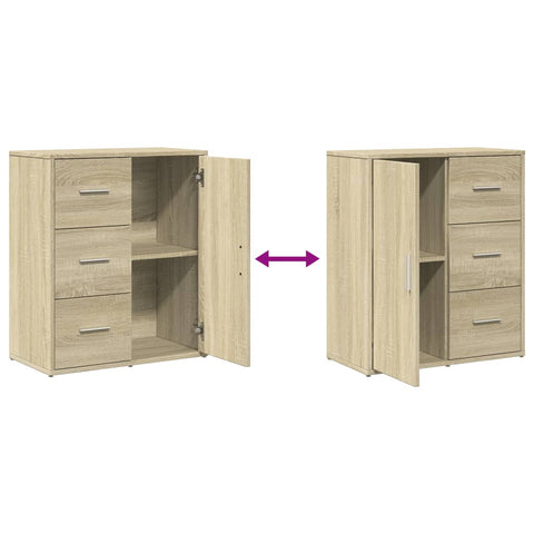 vidaXL Sideboards 2 Stk. Sonoma-Eiche 60x31x70 cm Holzwerkstoff