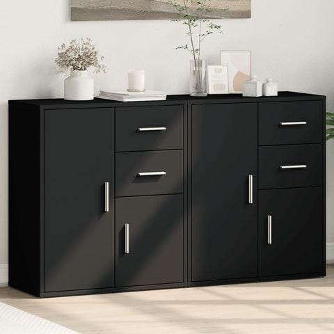 Sideboards 2 Stk. Schwarz 60x31x70 cm Holzwerkstoff