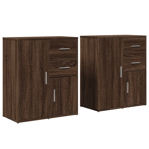 Sideboards 2 Stk. Braun Eichen-Optik 60x31x70 cm Holzwerkstoff