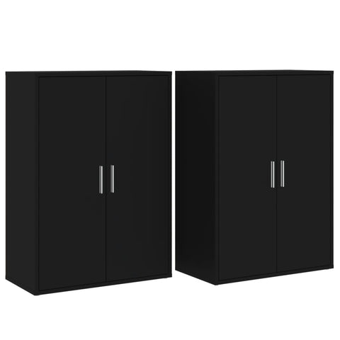 vidaXL Sideboards 2 Stk. Schwarz 60x31x84 cm Holzwerkstoff