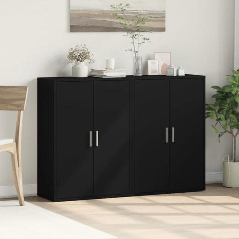 vidaXL Sideboards 2 Stk. Schwarz 60x31x84 cm Holzwerkstoff