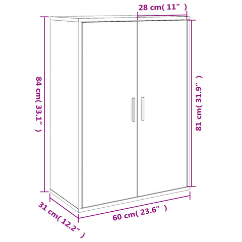 vidaXL Sideboards 2 Stk. Schwarz 60x31x84 cm Holzwerkstoff