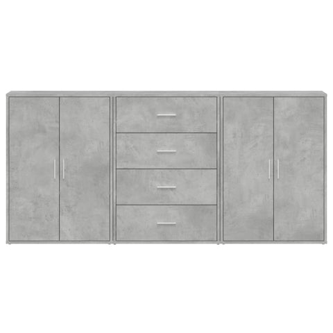 Sideboards 3 Stk. Betongrau 60x31x84 cm Holzwerkstoff