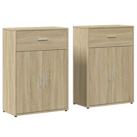 Sideboards 2 Stk. Sonoma-Eiche 60x30x84 cm Holzwerkstoff