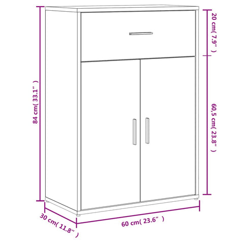 Sideboards 2 Stk. Räuchereiche 60x30x84 cm Holzwerkstoff