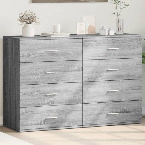 Sideboards 2 Stk. Grau Sonoma 60x39x80 cm Holzwerkstoff