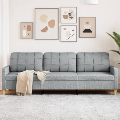 3-Sitzer-Sofa Hellgrau 210 cm Stoff