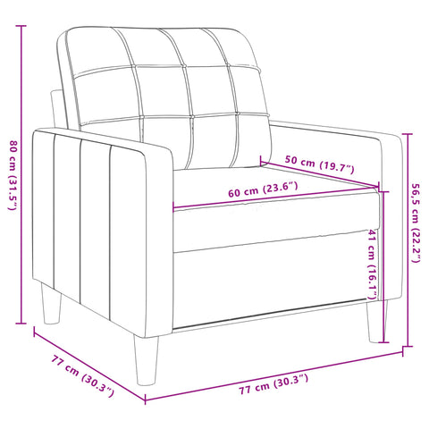 Sessel Braun 60 cm Samt