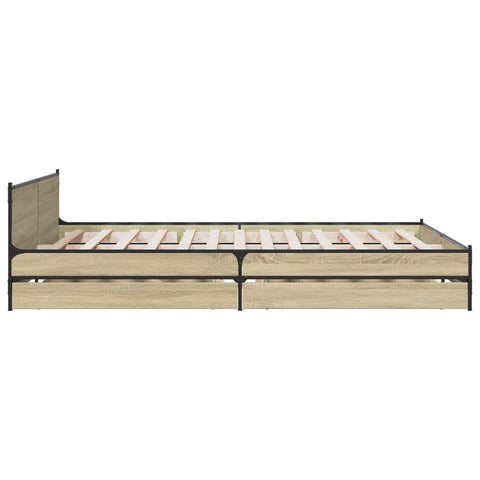 Bettgestell mit Schubladen Sonoma-Eiche 150x200cm Holzwerkstoff