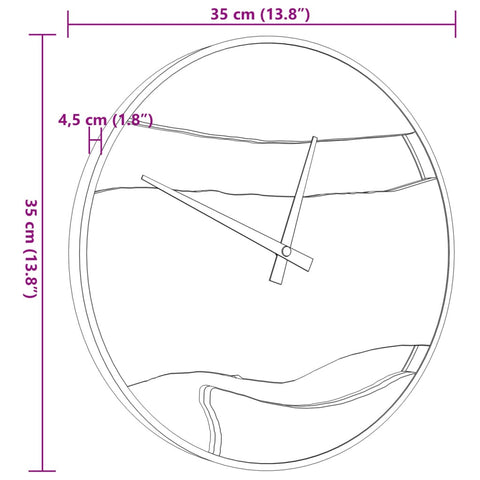 vidaXL Wanduhr Braun Ø35 cm Eisen und Olivenholz