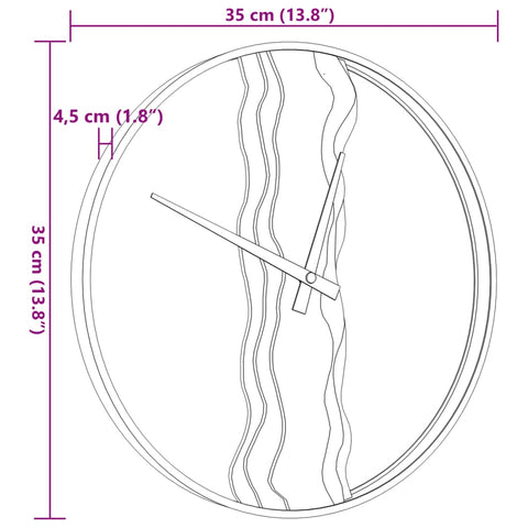 vidaXL Wanduhr Braun Ø35 cm Eisen und Eichenholz