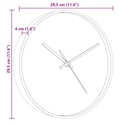 vidaXL Wanduhr Golden und Blau Ø29,5 cm Polystyren und Glas