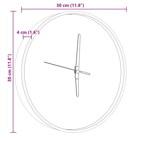 vidaXL Wanduhr mit Leuchtender Skala und Zeiger Blau Ø30 cm