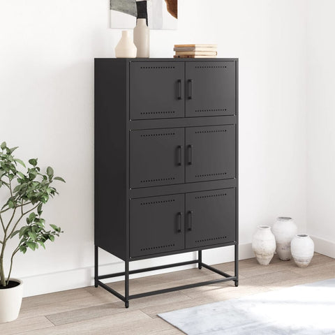 vidaXL Sideboard Schwarz 68,5x38,5x123,5 cm Stahl