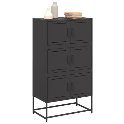 vidaXL Sideboard Schwarz 68,5x38,5x123,5 cm Stahl