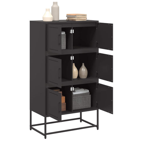 vidaXL Sideboard Schwarz 68,5x38,5x123,5 cm Stahl