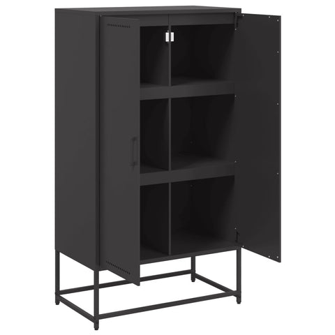 Highboard Schwarz 68,5x38,5x123,5 cm Stahl