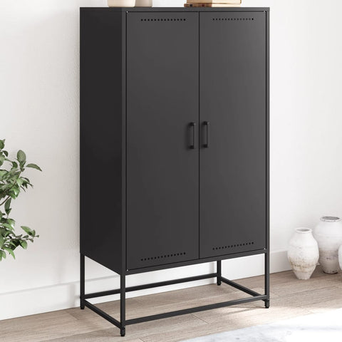 Highboard Schwarz 68,5x38,5x123,5 cm Stahl