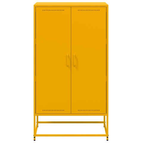 vidaXL Highboard Senfgelb 68,5x38,5x123,5 cm Stahl