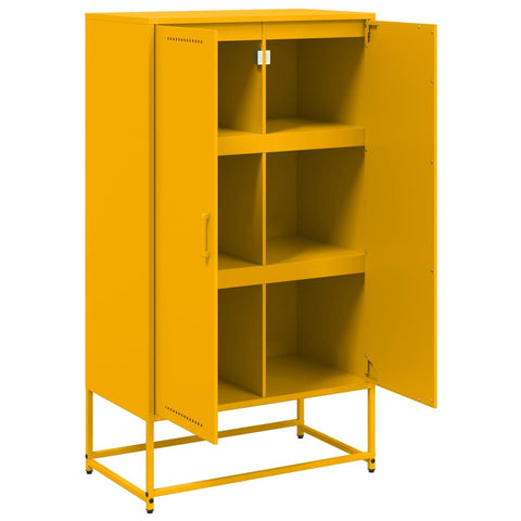 vidaXL Highboard Senfgelb 68,5x38,5x123,5 cm Stahl