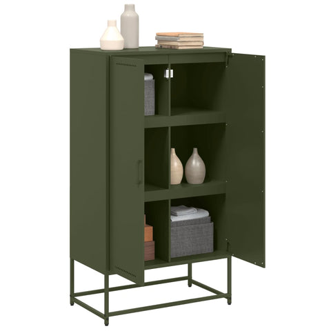 vidaXL Highboard Weiß 68,5x38,5x123,5 cm Stahl