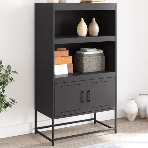 vidaXL Highboard Schwarz 68,5x38,5x123,5 cm Stahl