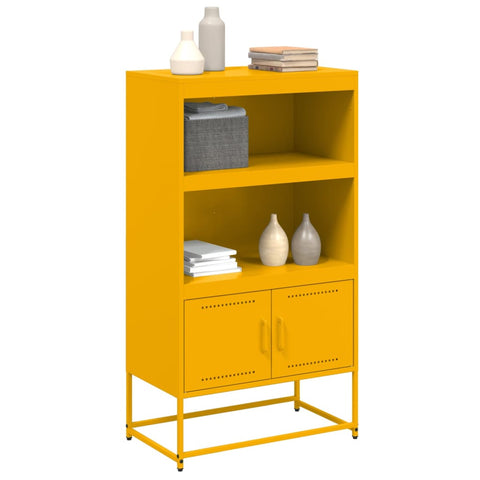 vidaXL Highboard Senfgelb 68,5x38,5x123,5 cm Stahl