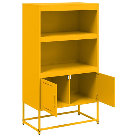 vidaXL Highboard Senfgelb 68,5x38,5x123,5 cm Stahl