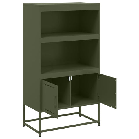 vidaXL Highboard Olivgrün 68,5x38,5x123,5 cm Stahl