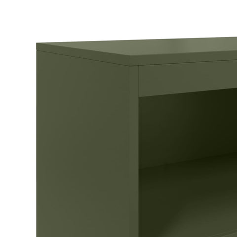 vidaXL Highboard Olivgrün 68,5x38,5x123,5 cm Stahl