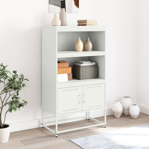 vidaXL Highboard Weiß 68,5x38,5x123,5 cm Stahl