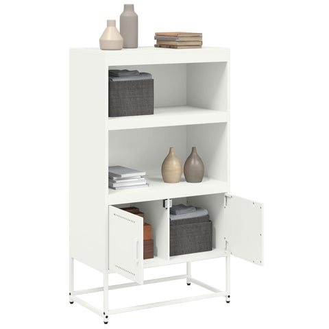 vidaXL Highboard Weiß 68,5x38,5x123,5 cm Stahl