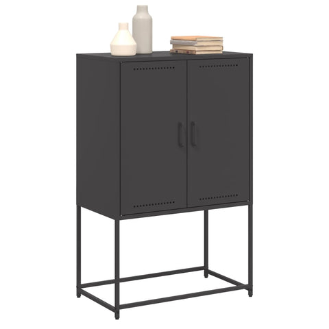 Highboard Schwarz 68,5x38,5x107 cm Stahl