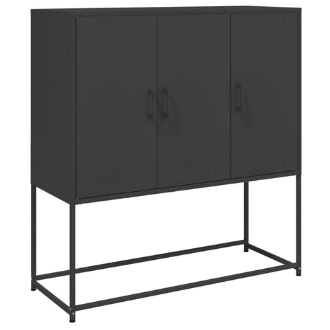 vidaXL Highboard Schwarz 100,5x39x107 cm Stahl