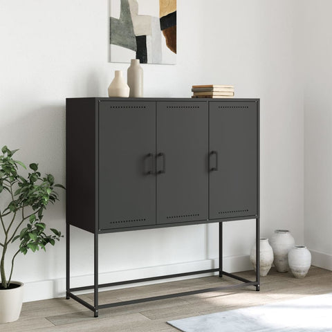 vidaXL Highboard Schwarz 100,5x39x107 cm Stahl