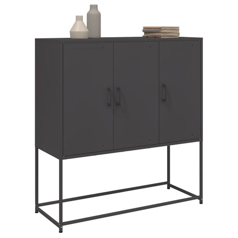 vidaXL Highboard Schwarz 100,5x39x107 cm Stahl