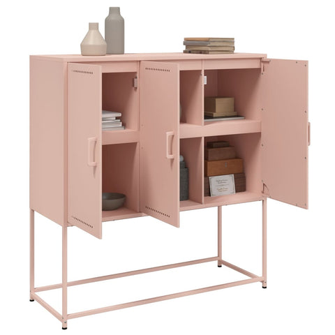 vidaXL Highboard Rosa 100,5x39x107 cm Stahl